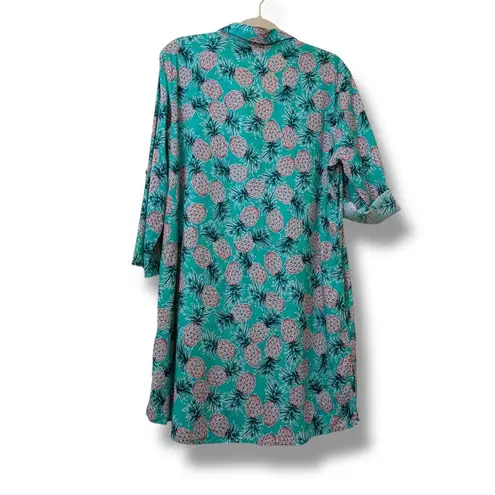 MiracleSuit Talbots pineapple party beach shirt dress coverup