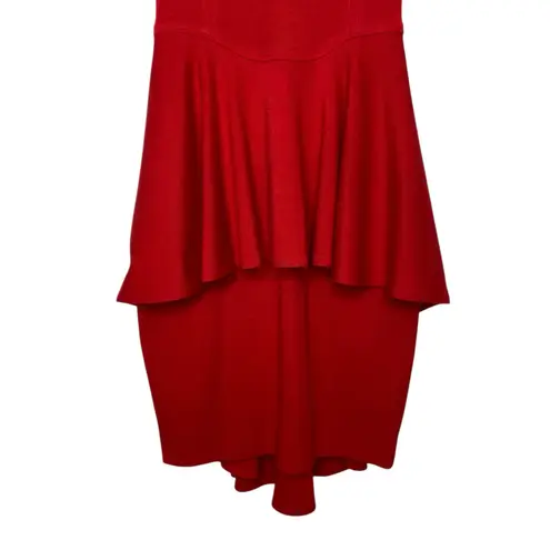 Tom and Linda Platt Vintage Peplum High Low Red Dress size Medium