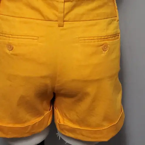 Pacific&Co NY& dazzling yellow high waist flat front shorts size 8