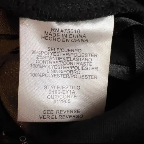 City Studio Size 9 Black Glitter Floral Design Mesh Lace & Lined Halter Crop Top