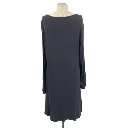 Betabrand Sweatshirt Long Sleeve Dress in Black Jersey Size Large