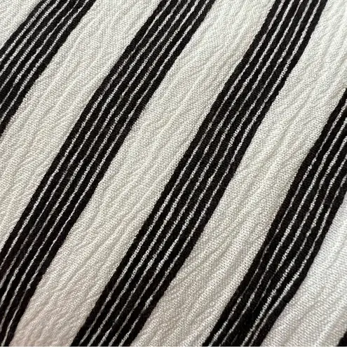 Lulus Oceanside Adventure White Striped Backless Skater Dress Black Size L