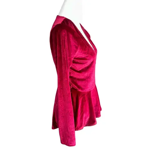 Kori America  Small Magenta Long Sleeve Top Velvet