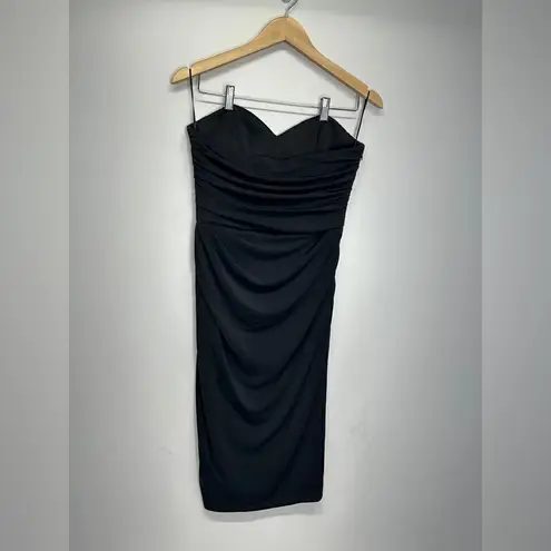 Paule Ka Black Strapless Bodycon Cocktail Party Dress Size 10 Black
