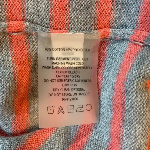 Title Nine Striped Pullover Sweater Women Medium Crew Neck Long Sleeve Casual