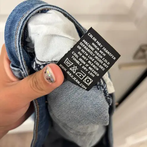 Wax Jean Distressed Denim Mini Skirt