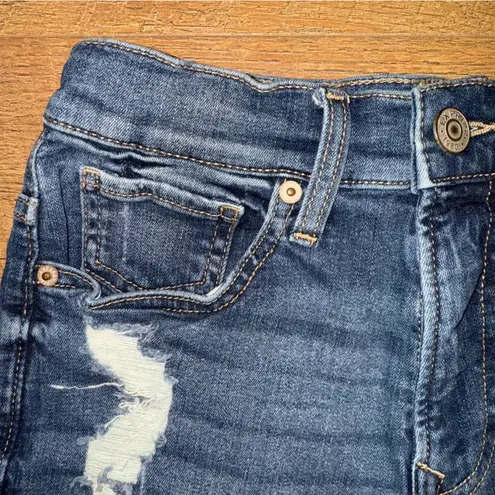 EXPRESS  Stretch+ Performance Shortie High Rise Distressed Denim Shorts