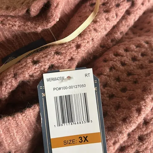 Democracy NWT Long Sleeve Round Neck Open Work SZ-3X