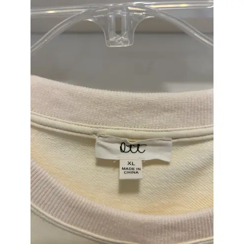 Cream Ruffle Cap Sleeve Knit Blouse Top Women Size XL Minimalist Preppy Whimsy