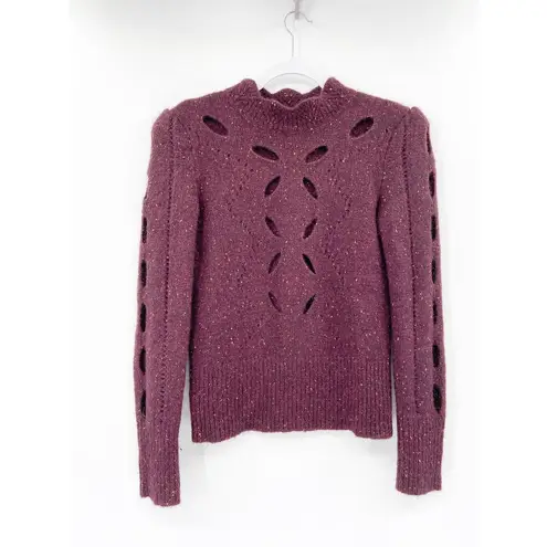 Isabel Marant Ilia Cut Out Alpaca and Mohair Blend Bordeaux Sweater Size 38