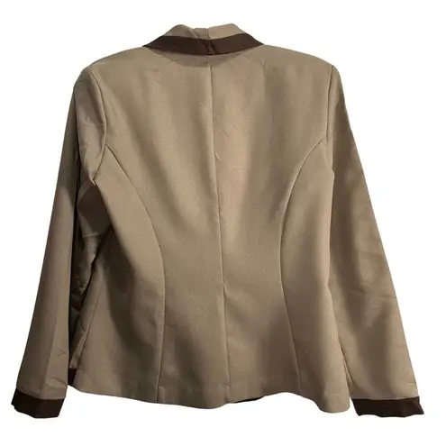 Wear Abouts Vintage Made in the USA Brown Tan Button Down Blazer Shoulder Pads Size M