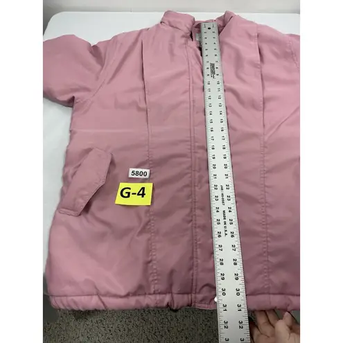 Blair Womans Lined Winter Jacket Large Pink Full Zip Snap 3/4 Length