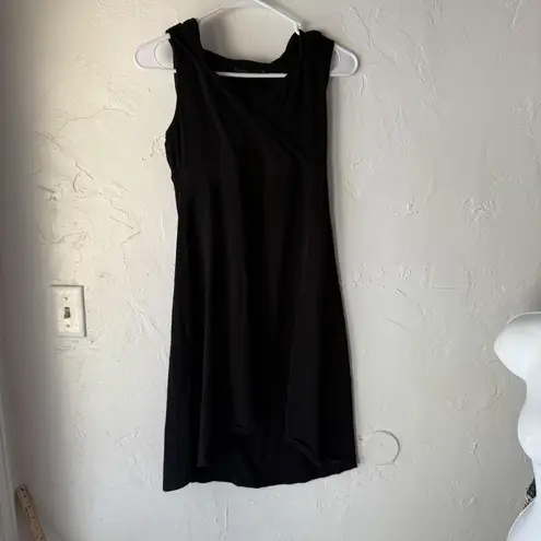 prAna Dress Womens Small Black Sleeveless Hooded Midi Casual Travel Yoga