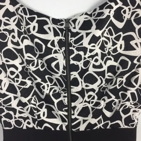 Andrew Marc Marc New York Print Ribbed Panel Cap Sleeve Dress Size 2