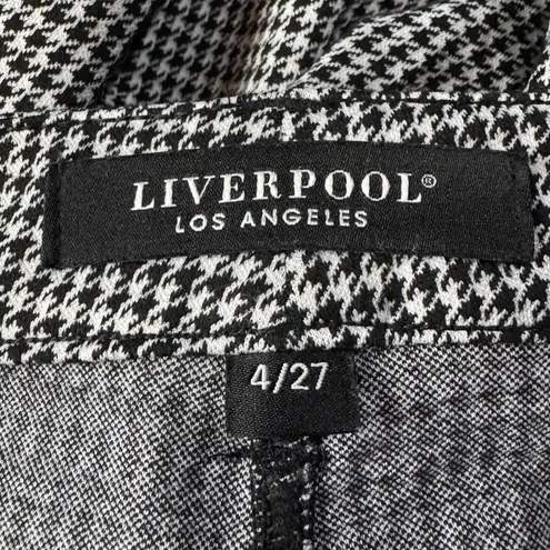 Liverpool SZ 4/27 Skinny Leg Pants Houndstooth Stretch Mid-Rise Zip-Fly Pockets