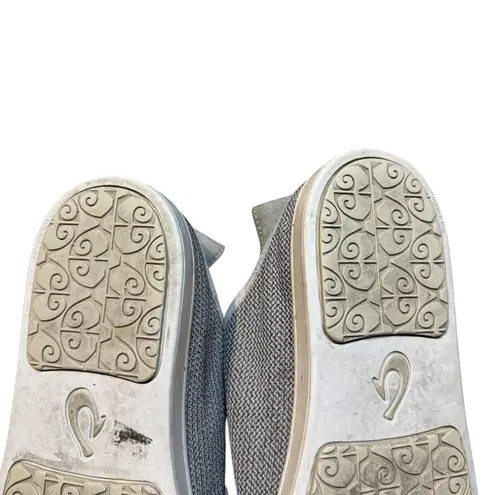 OluKai Pehuea Li Shoes Womens Size 10 Gray White Knit Lace Up Casual 20379