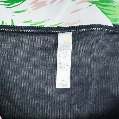 Swim By Cacique Lane Bryant Green Palm Frond Monstera Leaf Bikini Bottom Size 24