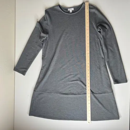 J Jill Pure Jill Luxe Tencel Knit Mini Dress Small Gray Long Sleeve Minimalist
