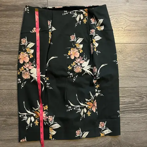Lysse Lyssé Green Pink Floral Stretch Pull On Work Party Pencil Skirt Size S Career