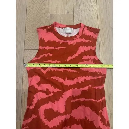 Anthropologie Nicolette Hot Pink & Red Print Midi Dress Corey Lynn Calter Sz S Orange
