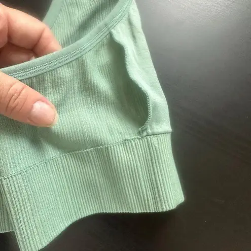 PINK - Victoria's Secret Ribbed Green Halter Style Bra Bralette Size Medium