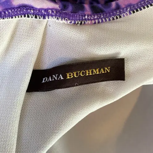 Dana Buchman Purple & Black Animal Print Halter Tankini Swim Bathing Suit Top 10