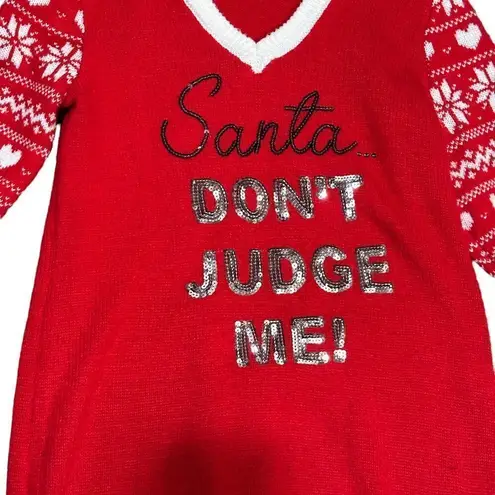 None Ugly Christmas Sweater Red Santa Dont Judge Me With Hood