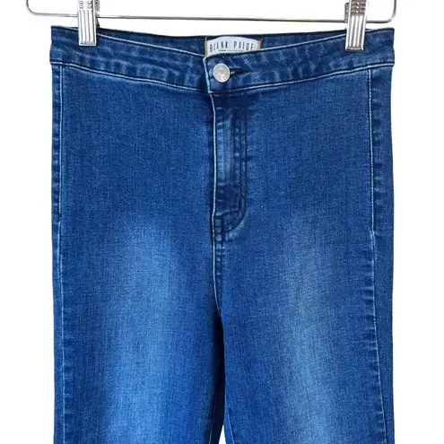 Blank Paige Stretchy High Rise Raw Hem Flare Jeans