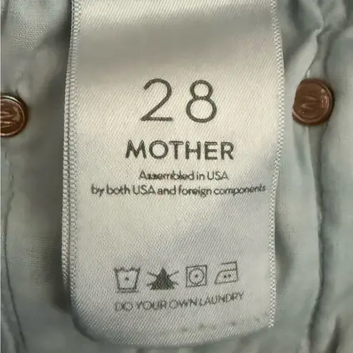 MOTHER THE WEEKENDER FRAY Blue Flare Leg Jeans Wash in Graffiti Girl Size 28