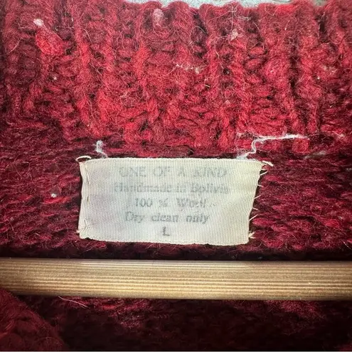 Vintage Handmade in Bolivia Wool Sweater One of a Kind Size Large