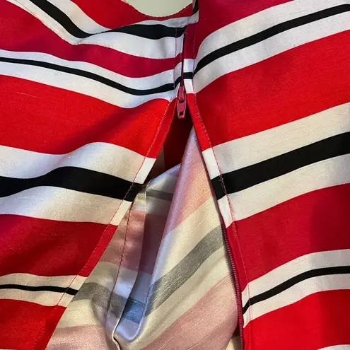 Vintage Sag Harbor Red and Black Striped Blazer Set Lightweight Fabric Size 10