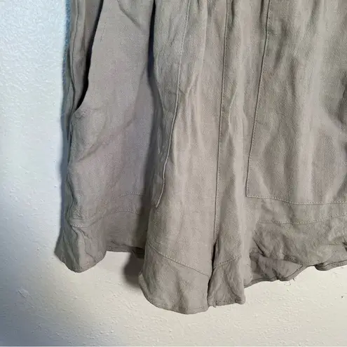 Casual Shorts Sage Green Gray Ruffle Hem