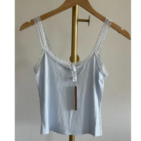 SKIMS Soft Lounge Lace Cami in Blue Quartz, Size Small