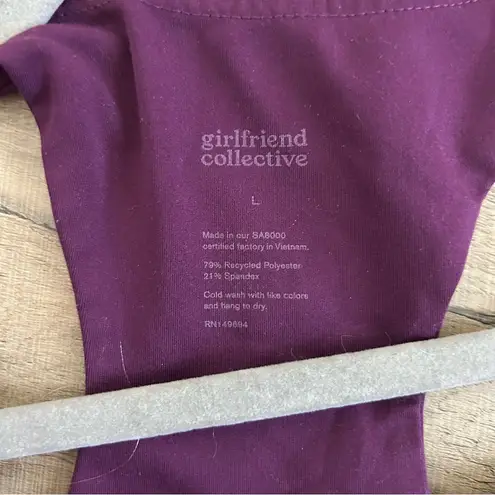 Girlfriend Collective Paloma Racerback Sports Bra Eggplant L