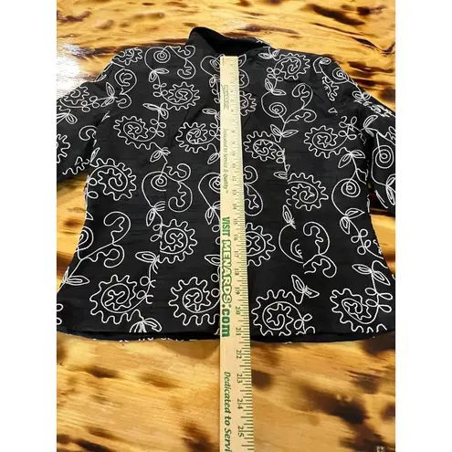 Bleu Bayou Women Size Medium Art to Wear 100% Silk Jacket Embroidered Designer