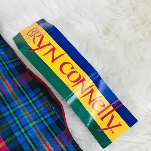 VINTAGE 90s Blue Red Plaid Midi Skirt Deadstock Holiday Christmas Size 8 New