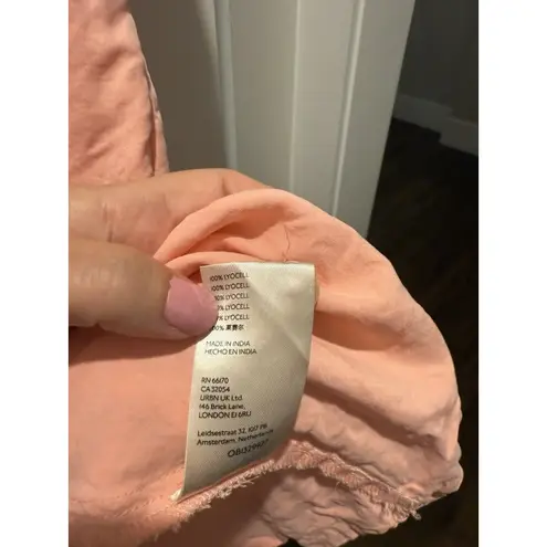 Pilcro Anthropologie Suzanne Peach Coral Pink Button-Up Shirt Dress Size Large