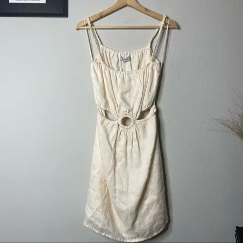 Faithfull the Brand NWT Linen Cut-Out Mini Dress Zuma Size 10/XL