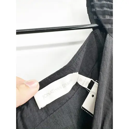 Jonathan Simkhai Auden Black Puff Sleeve Ruched Mini Dress Size 12 New