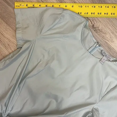 Dylan Gray Powder Blue Short Sleeve Zip Back Tie Front Blouse Size Medium