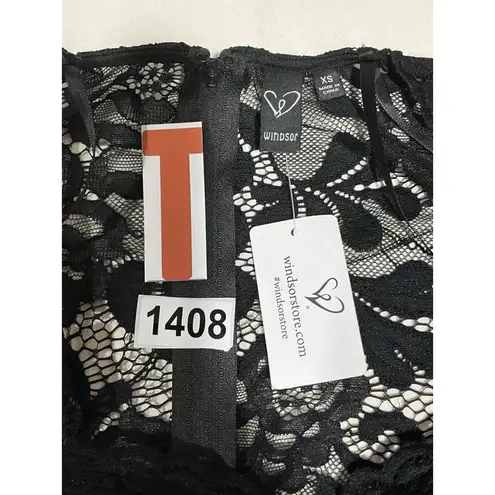 Woman’s Windsorstore.com Black Xs Long Sleeve Lace & Top Mini Dress