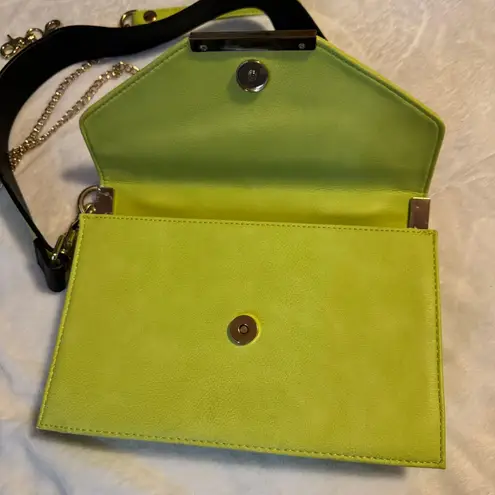 INC 7829 Womens Yvonn Green Faux Leather Flap Crossbody Handbag Purse
