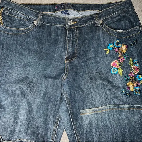 Baccini embroidered vintage boot cut jeans size 14