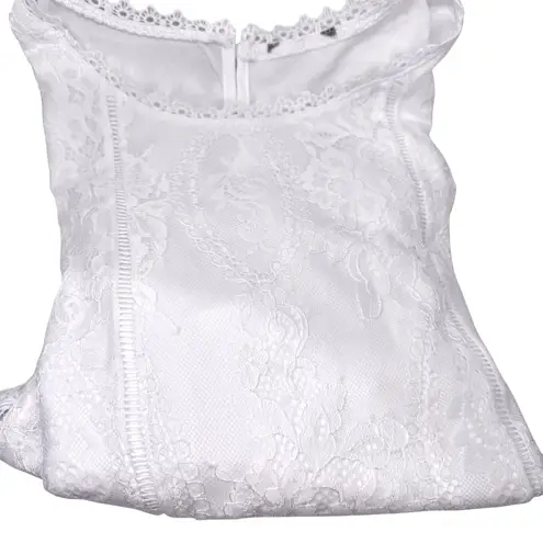 White Lace Sleeveless Blouse Top