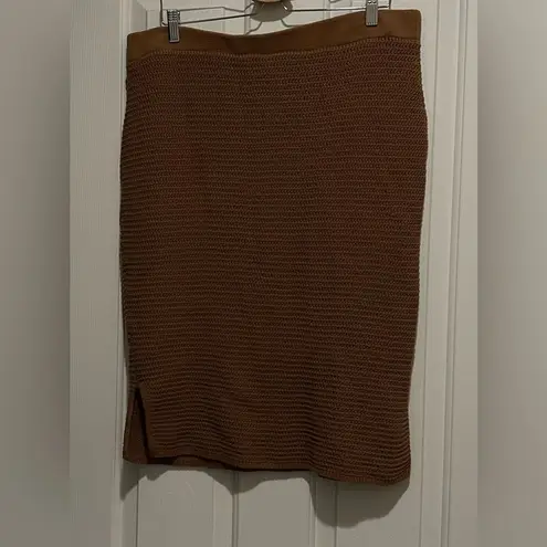 Simply Vera, Vera Wang Simply Vera Vera Wang Crocheted Brown Midi Skirt XXL