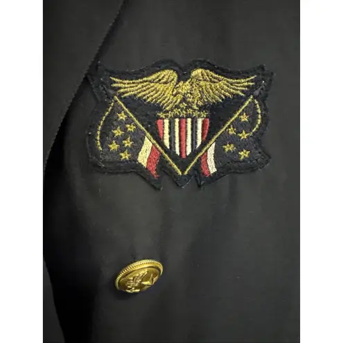 Mondi Women's Vintage Military Nautical Double Breasted Blazer Jacket Sz 38 M/L Blue Size M