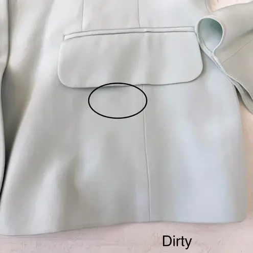 VINTAGE ESCADA SILK Light Blue Blazer Drapped Flared Sleeves Sz 40 NWT