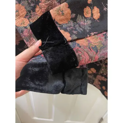 Soft Surroundings Womens Westbury Garden Jacket Jacquard Floral Metallic Size XL