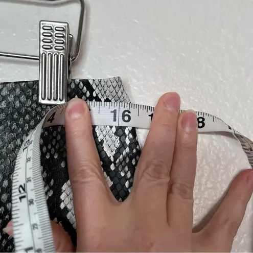 I am gia I.AM.GIA gray snake print faux leather zip up mini skirt size large maximalist