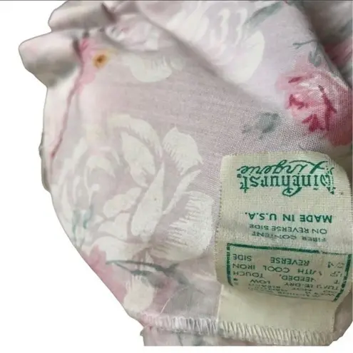 Vintage 80s Pinehurst Victorian Style Floral Cotton lingerie Robe Size S Pink